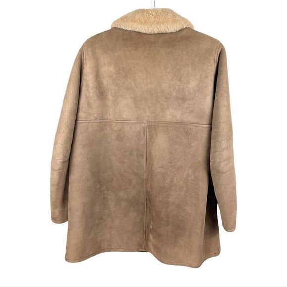 * Gamulux Argentinian Sherpa Lined Nubuck Button Front Coat Size M - Picture 3 of 8